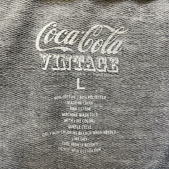 COCA-COLA VINTAGE Gray Sweatshirt Bears Graphic Lightweight Comfy Womens Size L - Picture 8 of 8